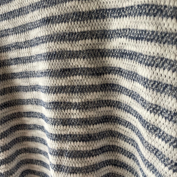 WOMENS PLUS SIZE CJ BANKS BLUE/WHITE STRIPED LONG SLEEVE BLOUSE 1X - Picture 4 of 9